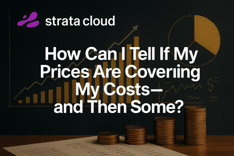 Dark financial chart background with coins stacks, Strata Cloud logo and article title centered.